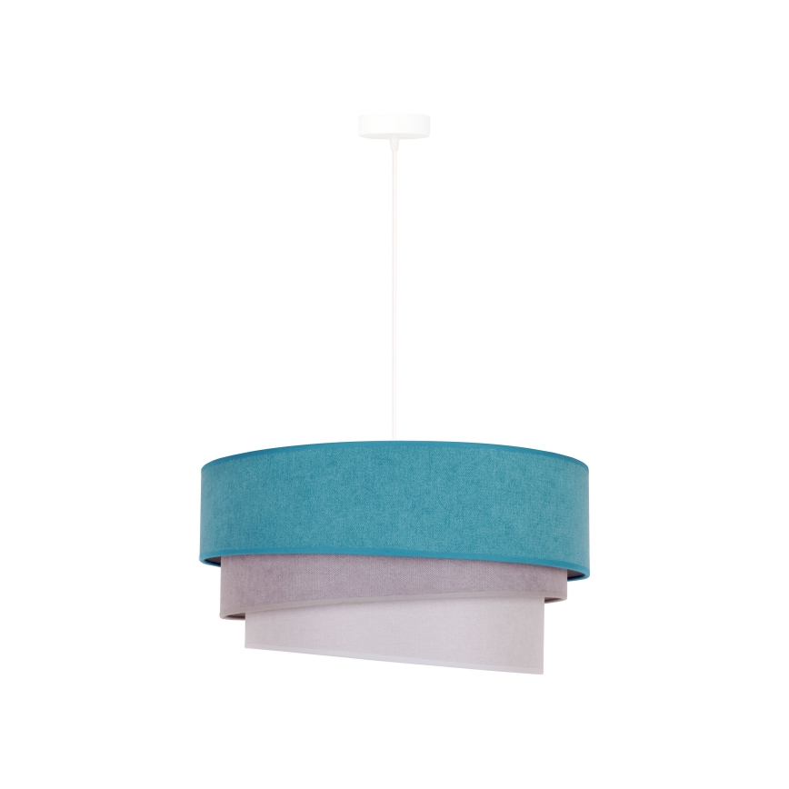 Duolla - Luster na lanku TRIO 1xE27/15W/230V pr. 45 cm tyrkysová/šedá/biela