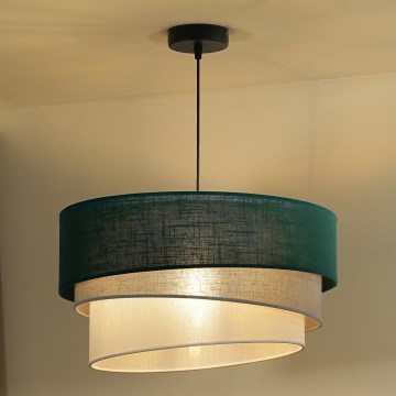Duolla - Luster na lanku TRIO 1xE27/15W/230V pr. 45 cm zelená/šedá/biela
