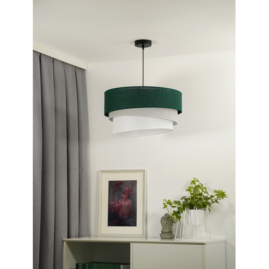 Duolla - Luster na lanku TRIO 1xE27/15W/230V pr. 45 cm zelená/šedá/biela