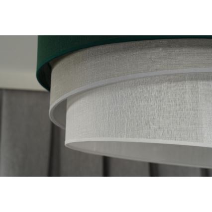 Duolla - Luster na lanku TRIO 1xE27/15W/230V pr. 45 cm zelená/šedá/biela