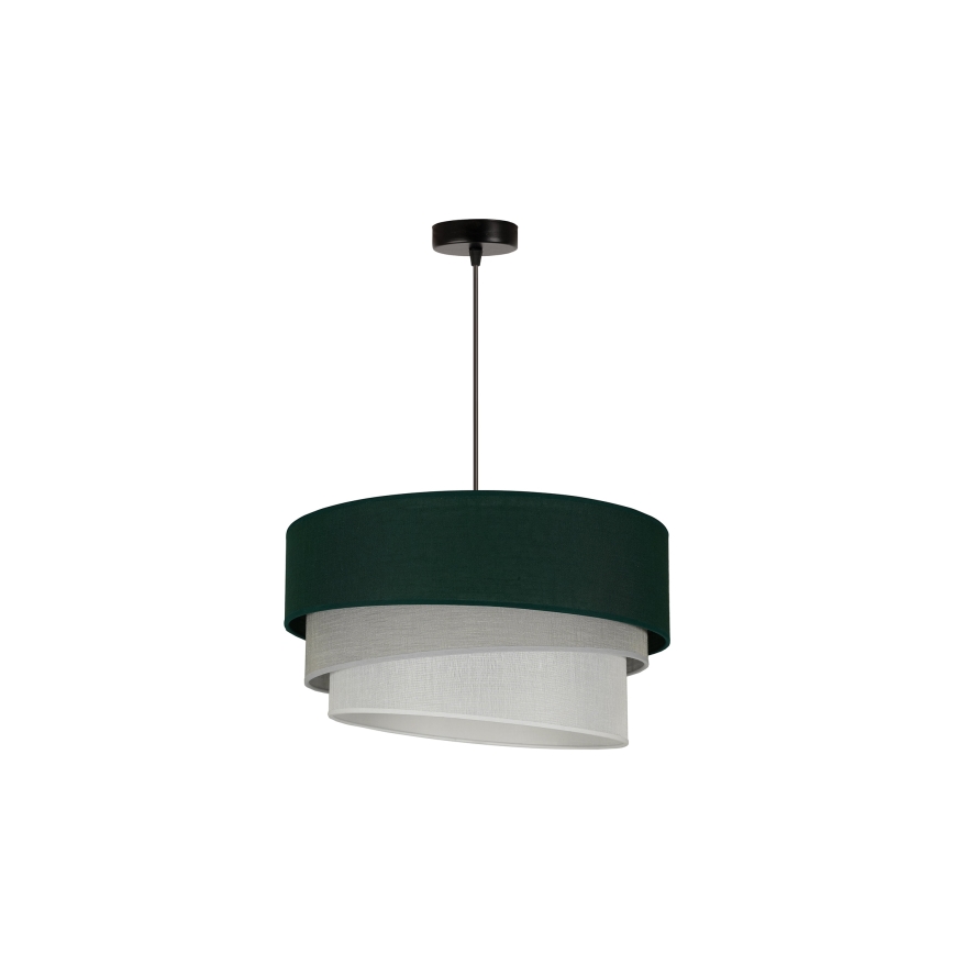 Duolla - Luster na lanku TRIO 1xE27/15W/230V pr. 45 cm zelená/šedá/biela