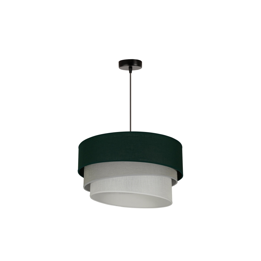 Duolla - Luster na lanku TRIO 1xE27/15W/230V pr. 45 cm zelená/šedá/biela