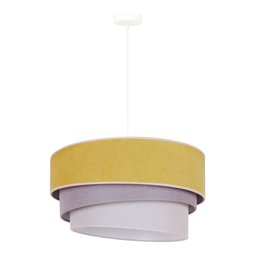 Duolla - Luster na lanku TRIO 1xE27/15W/230V pr. 45 cm žltá/šedá/biela
