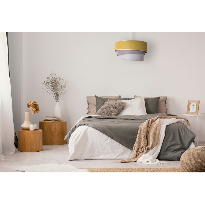 Duolla - Luster na lanku TRIO 1xE27/15W/230V pr. 45 cm žltá/šedá/biela