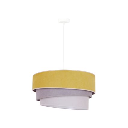 Duolla - Luster na lanku TRIO 1xE27/15W/230V pr. 45 cm žltá/šedá/biela