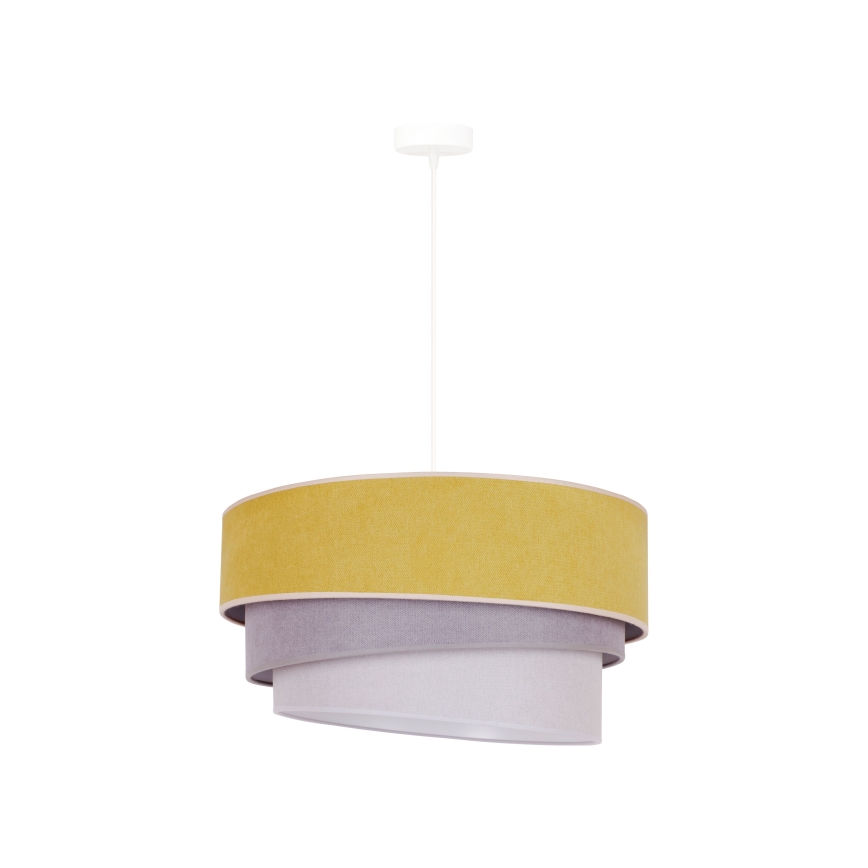 Duolla - Luster na lanku TRIO 1xE27/15W/230V pr. 45 cm žltá/šedá/biela