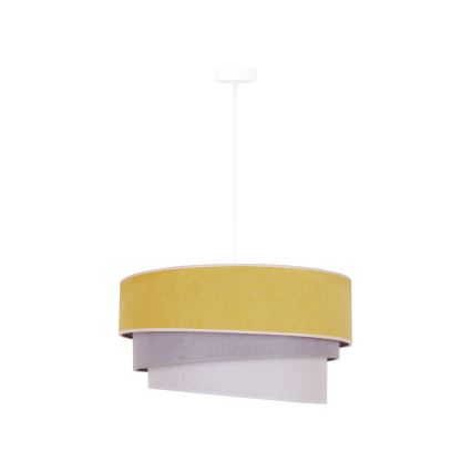 Duolla - Luster na lanku TRIO 1xE27/15W/230V pr. 45 cm žltá/šedá/biela