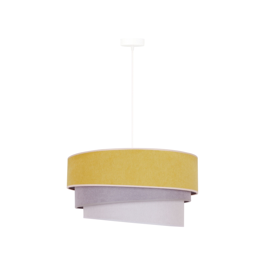 Duolla - Luster na lanku TRIO 1xE27/15W/230V pr. 45 cm žltá/šedá/biela