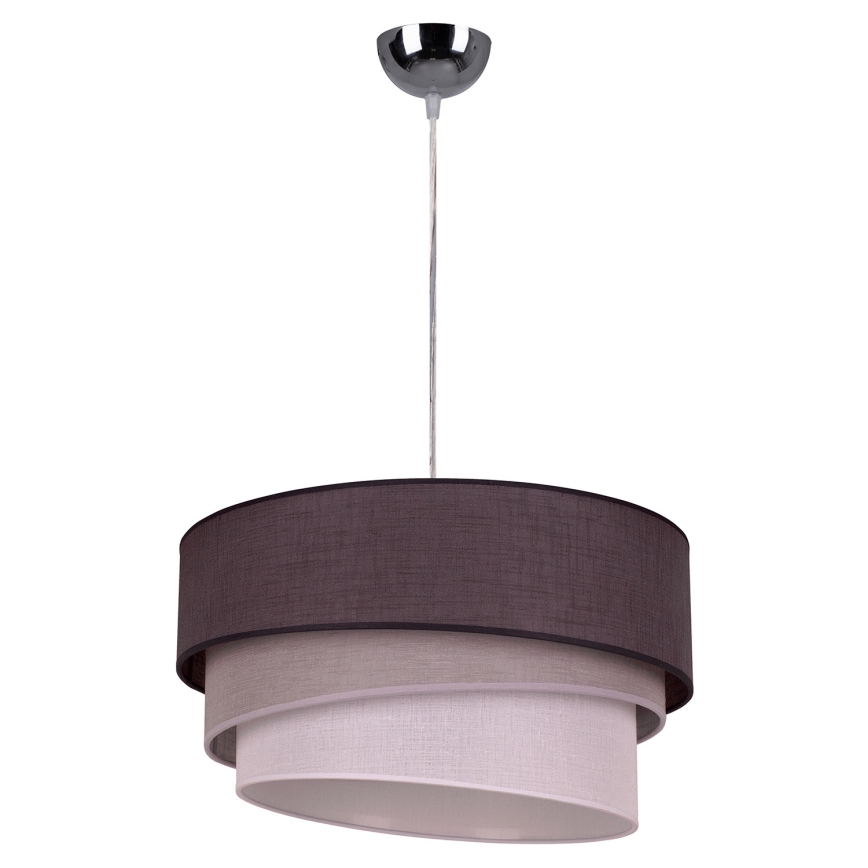 Duolla - Luster na lanku TRIO 1xE27/40W/230V pr. 45 cm antracit/šedá/biela