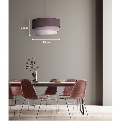 Duolla - Luster na lanku TRIO 1xE27/40W/230V pr. 45 cm antracit/šedá/biela