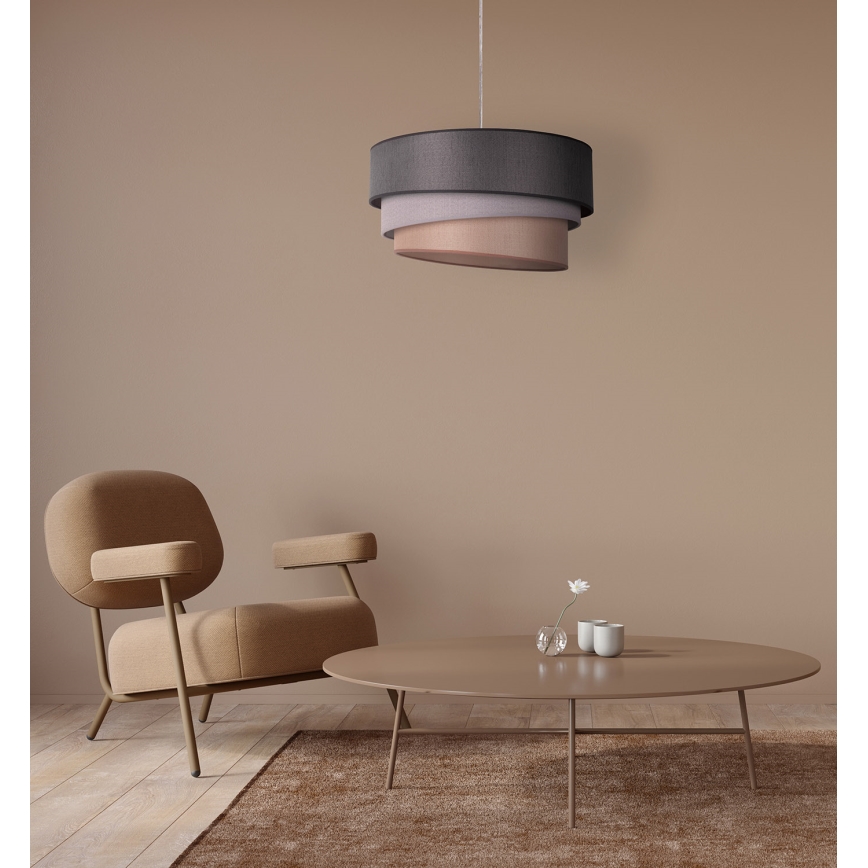 Duolla - Luster na lanku TRIO 1xE27/40W/230V pr. 45 cm antracit/šedá/hnedá