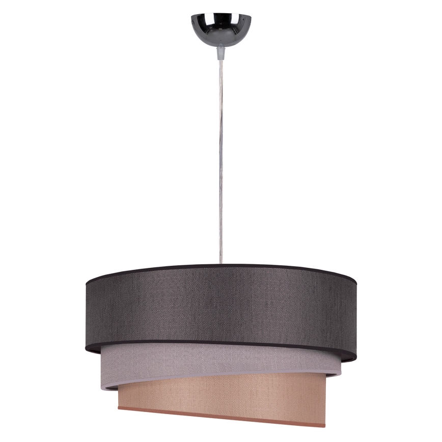 Duolla - Luster na lanku TRIO 1xE27/40W/230V pr. 45 cm antracit/šedá/hnedá