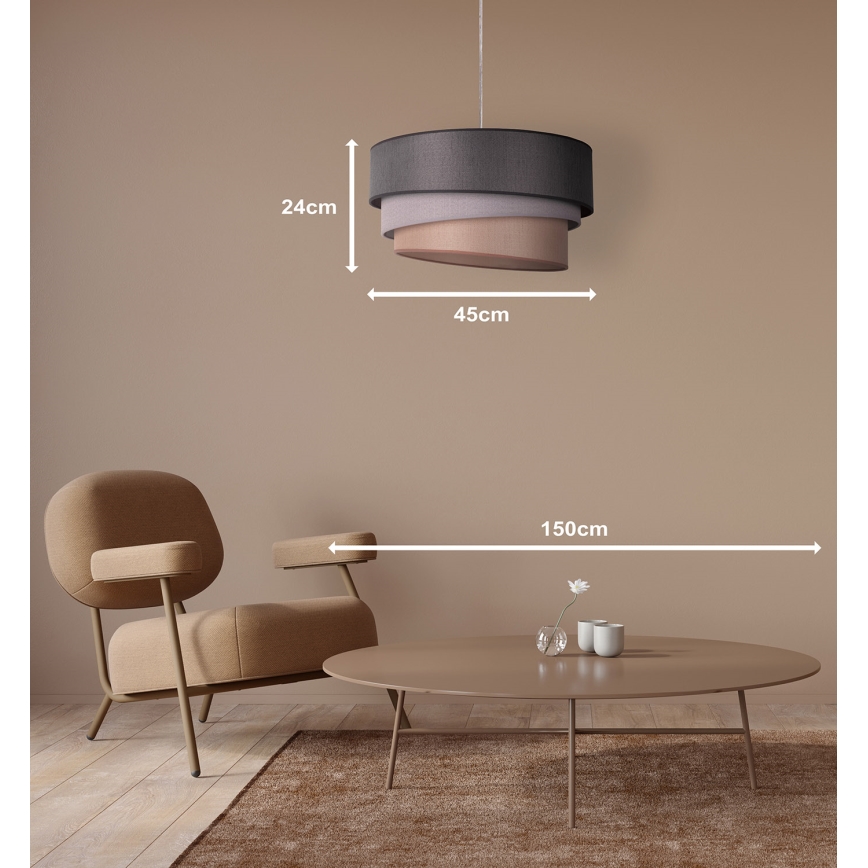 Duolla - Luster na lanku TRIO 1xE27/40W/230V pr. 45 cm antracit/šedá/hnedá