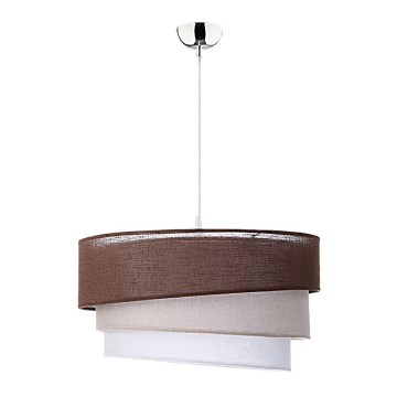 Duolla - Luster na lanku TRIO 1xE27/40W/230V pr. 45 cm hnedá/béžová/biela