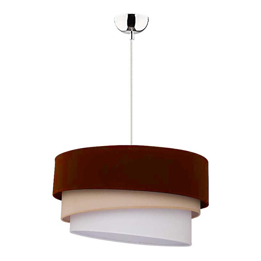 Duolla - Luster na lanku TRIO 1xE27/40W/230V pr. 45 cm hnedá/béžová/biela