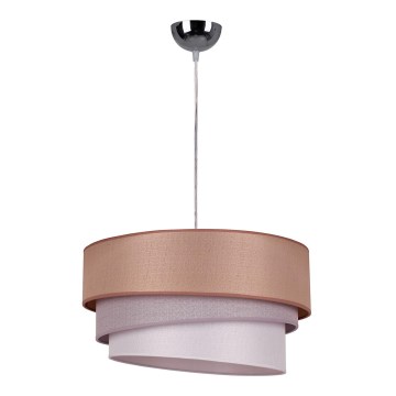 Duolla - Luster na lanku TRIO 1xE27/40W/230V pr. 45 cm hnedá/šedá/strieborná