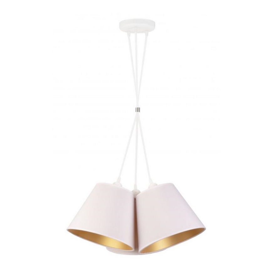 Duolla - Luster na lanku TWIGGY 3xE27/40W/230V pr. 60 cm biela