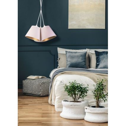 Duolla - Luster na lanku TWIGGY 3xE27/40W/230V pr. 60 cm biela