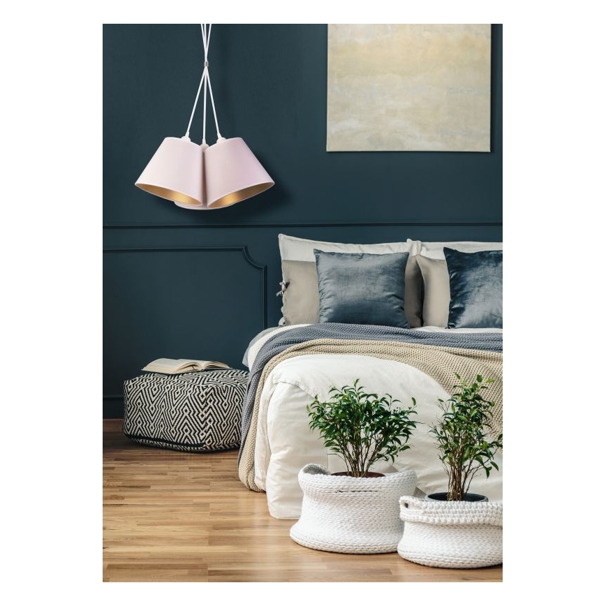 Duolla - Luster na lanku TWIGGY 3xE27/40W/230V pr. 60 cm biela