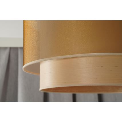 Duolla - Luster na lanku WOOD BOHO 1xE27/15W/230V pr. 45 cm medená/béžová