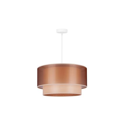 Duolla - Luster na lanku WOOD BOHO 1xE27/15W/230V pr. 45 cm medená/béžová