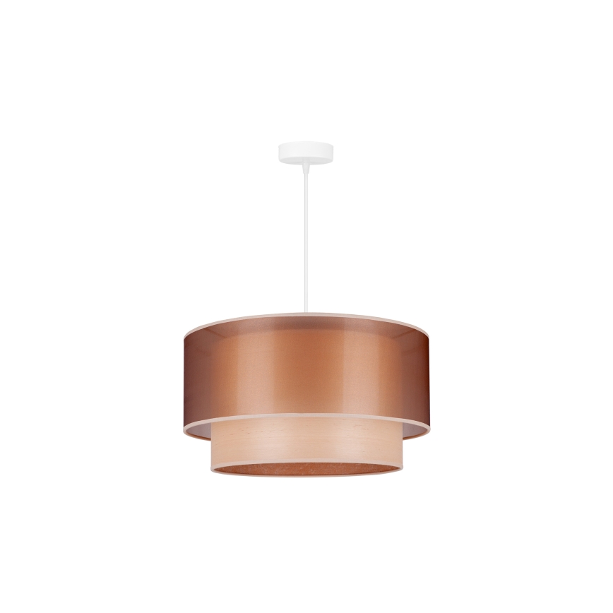 Duolla - Luster na lanku WOOD BOHO 1xE27/15W/230V pr. 45 cm medená/béžová