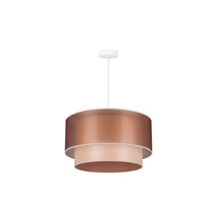 Duolla - Luster na lanku WOOD BOHO 1xE27/15W/230V pr. 45 cm medená/béžová