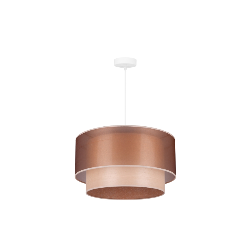 Duolla - Luster na lanku WOOD BOHO 1xE27/15W/230V pr. 45 cm medená/béžová