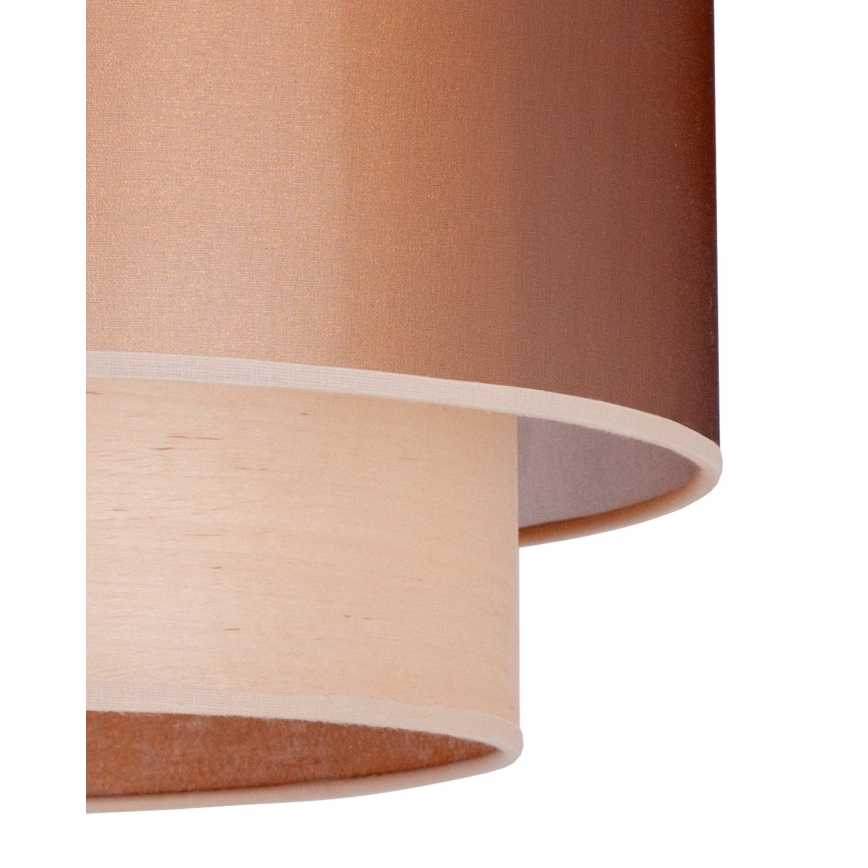 Duolla - Luster na lanku WOOD BOHO 1xE27/15W/230V pr. 45 cm medená/béžová