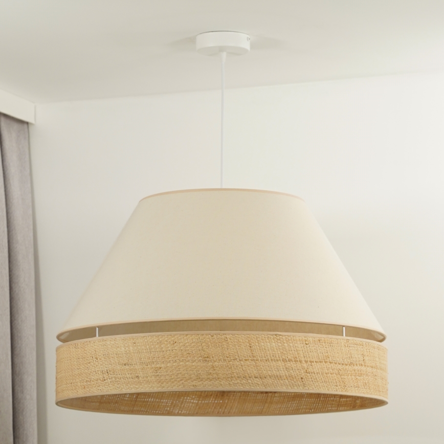 Duolla - Luster na lanku YUTE AVIGNON 1xE27/15W/230V pr. 60 cm krémová/béžová