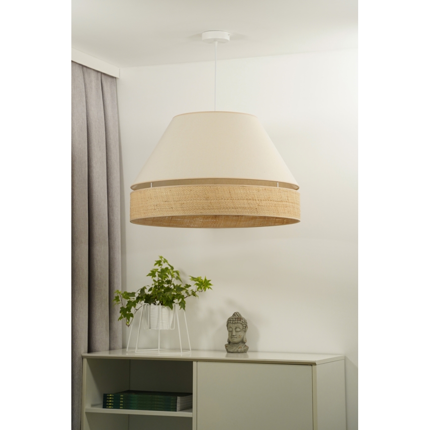 Duolla - Luster na lanku YUTE AVIGNON 1xE27/15W/230V pr. 60 cm krémová/béžová