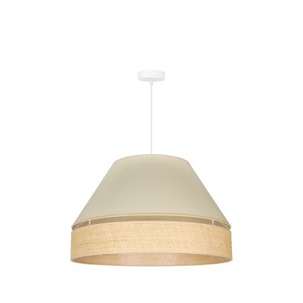 Duolla - Luster na lanku YUTE AVIGNON 1xE27/15W/230V pr. 60 cm krémová/béžová