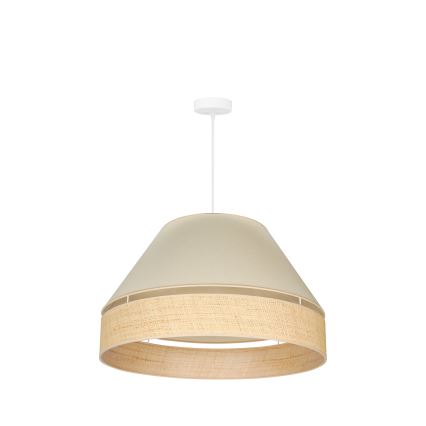 Duolla - Luster na lanku YUTE AVIGNON 1xE27/15W/230V pr. 60 cm krémová/béžová