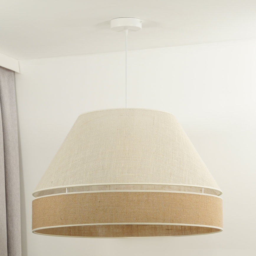 Duolla - Luster na lanku YUTE AVIGNON 1xE27/15W/230V pr. 60 cm šedá/hnedá
