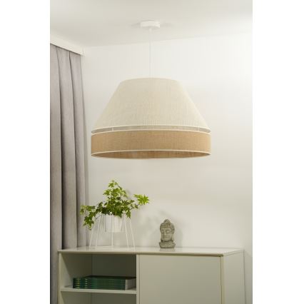Duolla - Luster na lanku YUTE AVIGNON 1xE27/15W/230V pr. 60 cm šedá/hnedá
