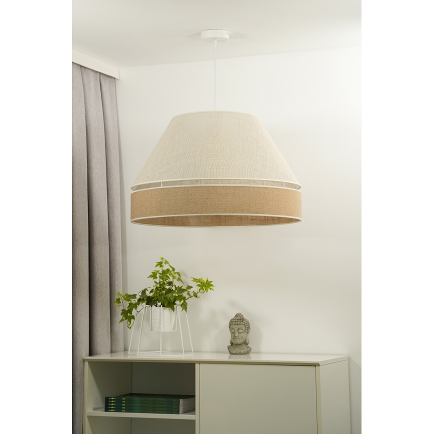 Duolla - Luster na lanku YUTE AVIGNON 1xE27/15W/230V pr. 60 cm šedá/hnedá