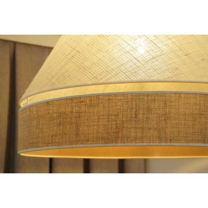 Duolla - Luster na lanku YUTE AVIGNON 1xE27/15W/230V pr. 60 cm šedá/hnedá
