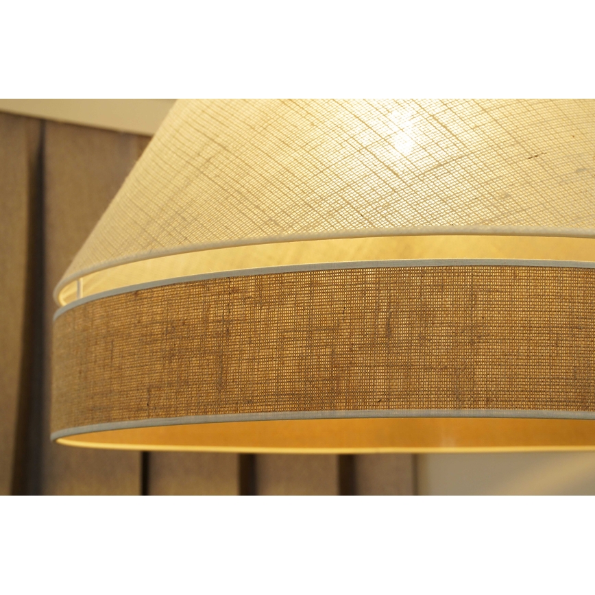 Duolla - Luster na lanku YUTE AVIGNON 1xE27/15W/230V pr. 60 cm šedá/hnedá
