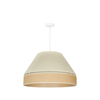 Duolla - Luster na lanku YUTE AVIGNON 1xE27/15W/230V pr. 60 cm šedá/hnedá