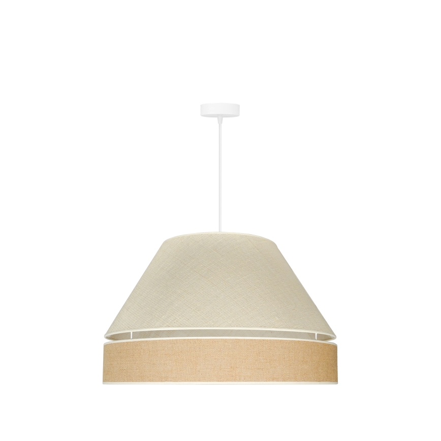 Duolla - Luster na lanku YUTE AVIGNON 1xE27/15W/230V pr. 60 cm šedá/hnedá