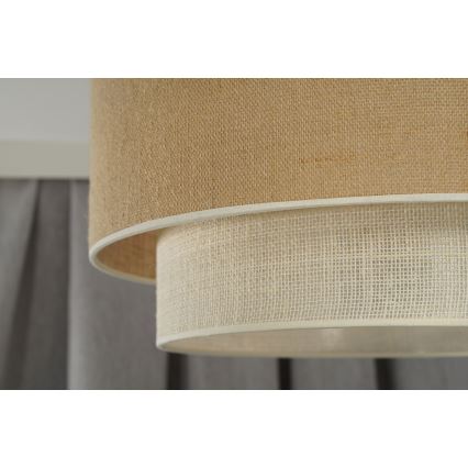 Duolla - Luster na lanku YUTE BOHO 1xE27/15W/230V pr. 45 cm hnedá/krémová