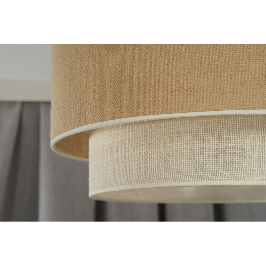 Duolla - Luster na lanku YUTE BOHO 1xE27/15W/230V pr. 45 cm hnedá/krémová