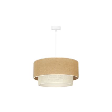 Duolla - Luster na lanku YUTE BOHO 1xE27/15W/230V pr. 45 cm hnedá/krémová