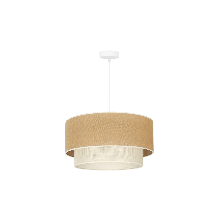 Duolla - Luster na lanku YUTE BOHO 1xE27/15W/230V pr. 45 cm hnedá/krémová