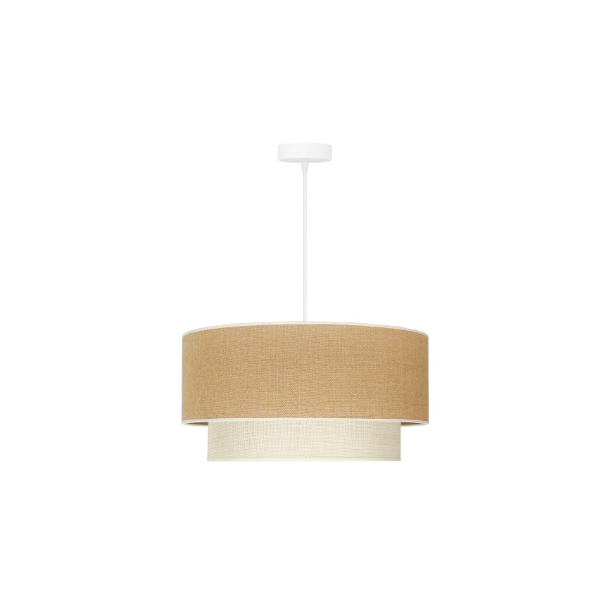 Duolla - Luster na lanku YUTE BOHO 1xE27/15W/230V pr. 45 cm hnedá/krémová