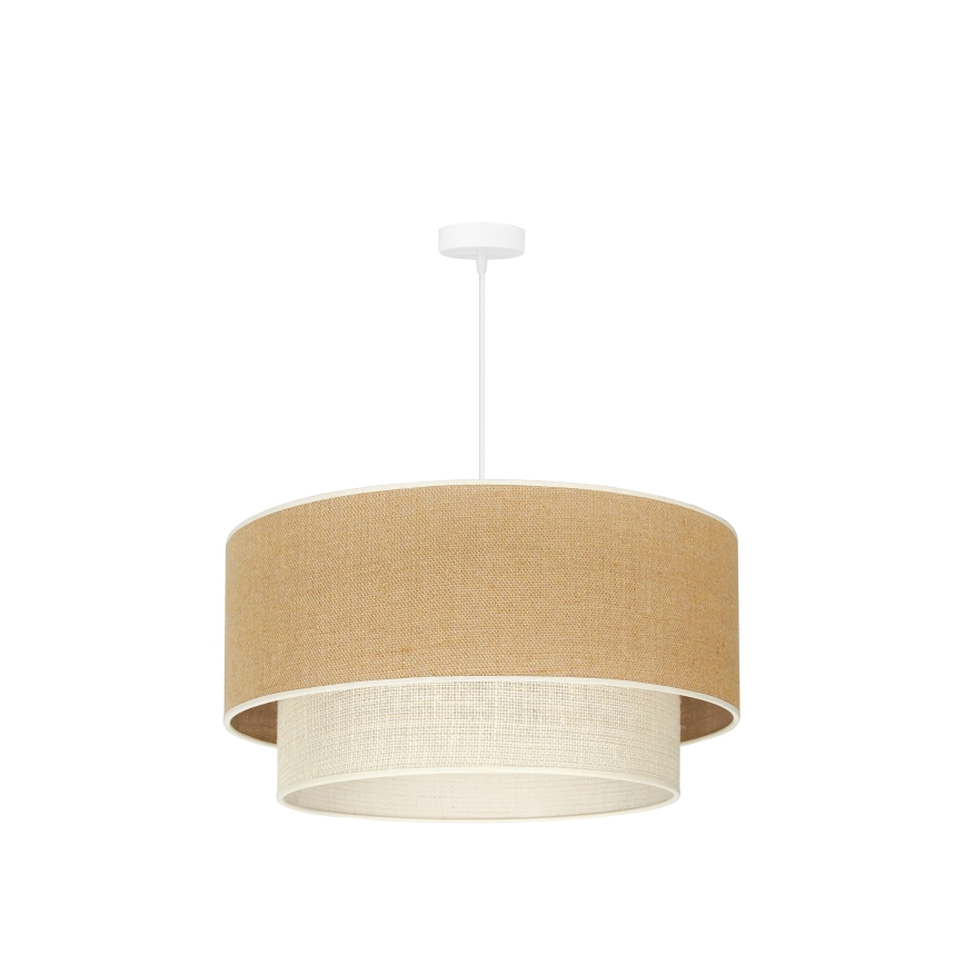 Duolla - Luster na lanku YUTE BOHO 3xE27/15W/230V pr. 60 cm hnedá/krémová