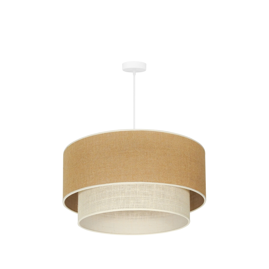 Duolla - Luster na lanku YUTE BOHO 3xE27/15W/230V pr. 60 cm hnedá/krémová