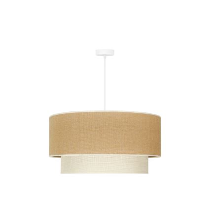 Duolla - Luster na lanku YUTE BOHO 3xE27/15W/230V pr. 60 cm hnedá/krémová