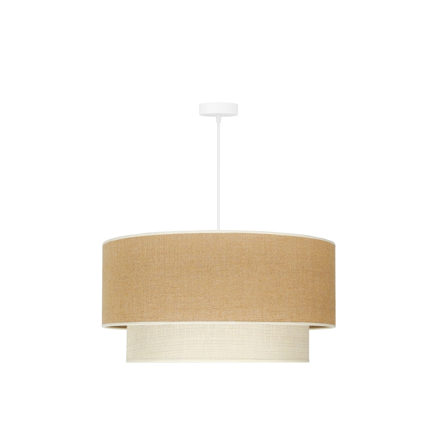 Duolla - Luster na lanku YUTE BOHO 3xE27/15W/230V pr. 60 cm hnedá/krémová
