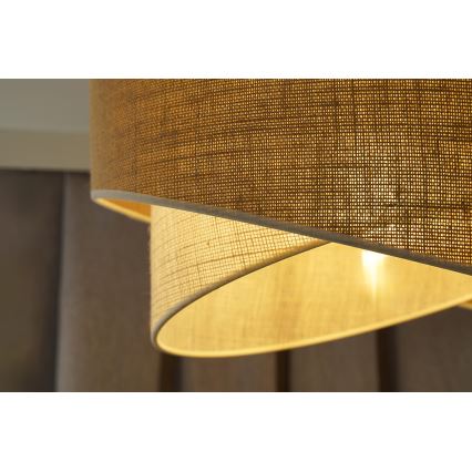 Duolla - Luster na lanku YUTE CELLO 1xE27/15W/230V pr. 45 cm hnedá/šedá